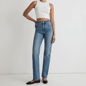 NWOT Madewell Women's 90's Straight Jeans Size 23‎ Blue High Waist Denim